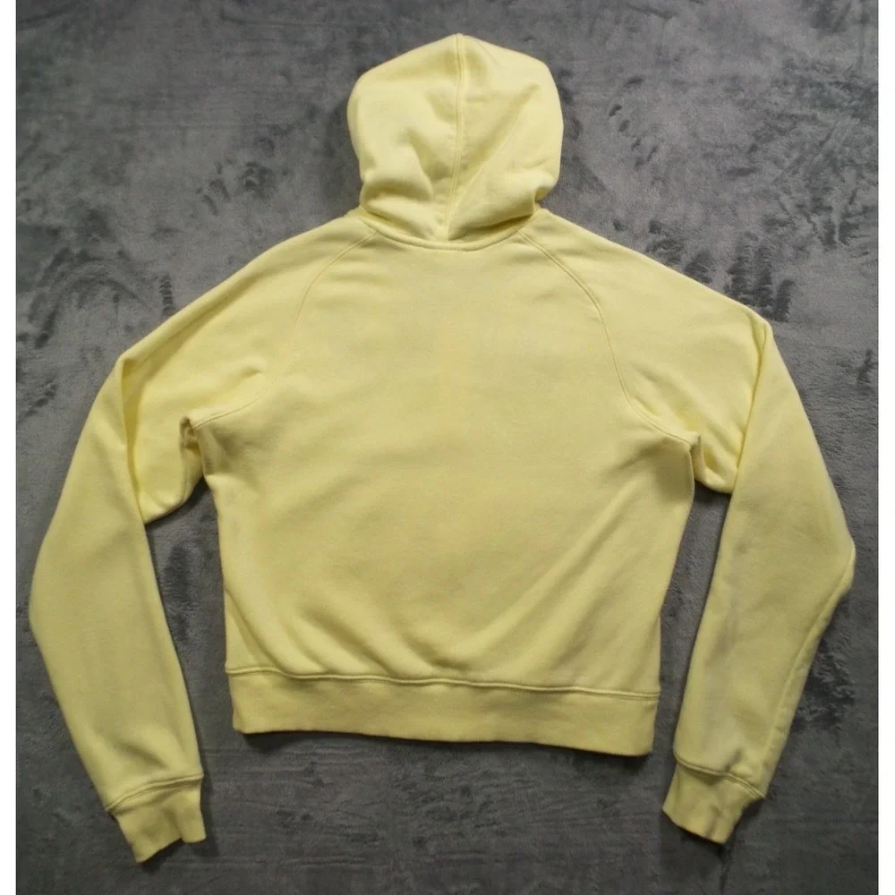 Nike Sweatshirt Womens Size M (8-10) Yellow Full Zip Hooded Pockets‎ Y2K Tag